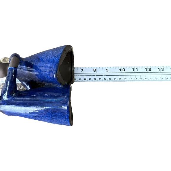 Vintage MCM Jie Gantofta Two Girls Sisters Figurine Blue Ceramic Elsi Bourelius - Picture 8 of 9